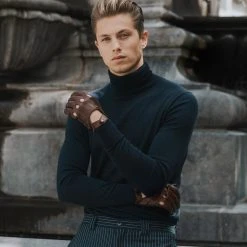 Fratelli Orsini Mario (brown) - Lambskin Leather Driving Gloves