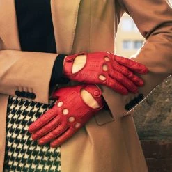 Fratelli Orsini Alessa (red) - Lambskin Leather Driving Gloves
