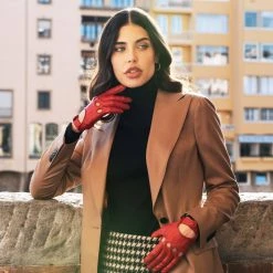 Fratelli Orsini Alessa (red) - Lambskin Leather Driving Gloves