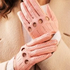 Fratelli Orsini Women's Gloves Alessa (pink) - Lambskin Leather Driving Gloves