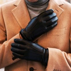 Fratelli Orsini Men's Gloves Alessandro (black) - Lambskin Leather Gloves With Cashmere Lining & Touchscreen