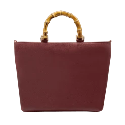 Fratelli Orsini Leather Bags Fiorenza - Calf Leather Women’s Handbag With Bamboo Handles