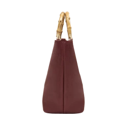 Fratelli Orsini Leather Bags Fiorenza - Calf Leather Women’s Handbag With Bamboo Handles