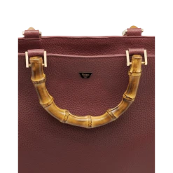 Fratelli Orsini Leather Bags Fiorenza - Calf Leather Women’s Handbag With Bamboo Handles
