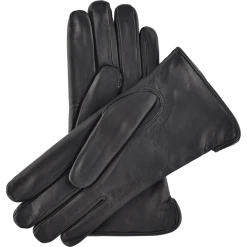 Fratelli Orsini Francesca (black) - Lambskin Leather Gloves With Brown Fur Lining Women's Gloves
