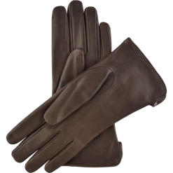 Fratelli Orsini Women's Gloves Francesca (brown) - Lambskin Leather Gloves With White Fur Lining