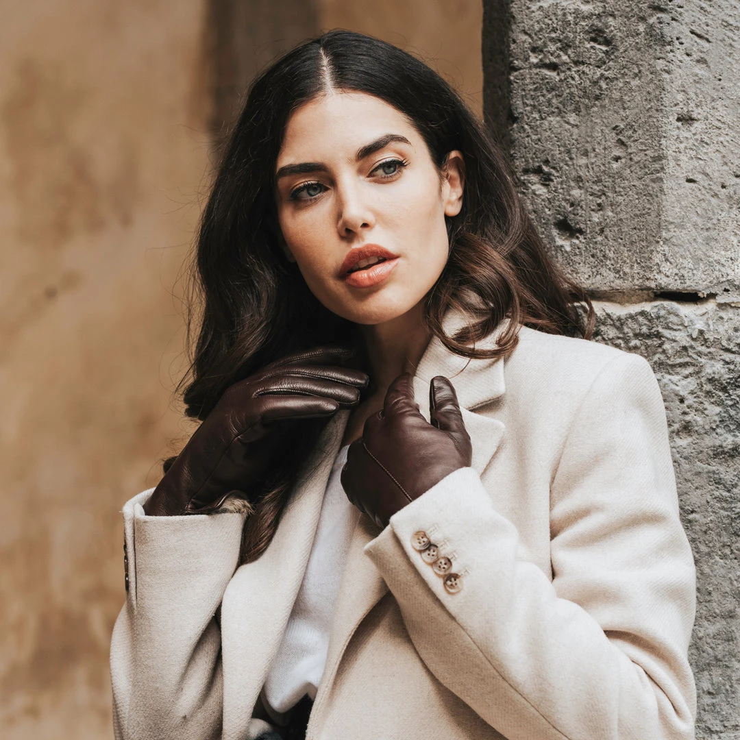 Flash Sale ๐ Fratelli Orsini ๐ Women's Gloves Francesca (brown) - Lambskin Leather Gloves With Brown Fur Lining โ๏ธ 11 Fratelli Orsini Women's Gloves Francesca (brown) - Lambskin Leather Gloves With Brown Fur Lining