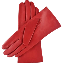 Fratelli Orsini Isabella (red) - Lambskin Leather Gloves With Cashmere Lining & Touchscreen Women's Gloves