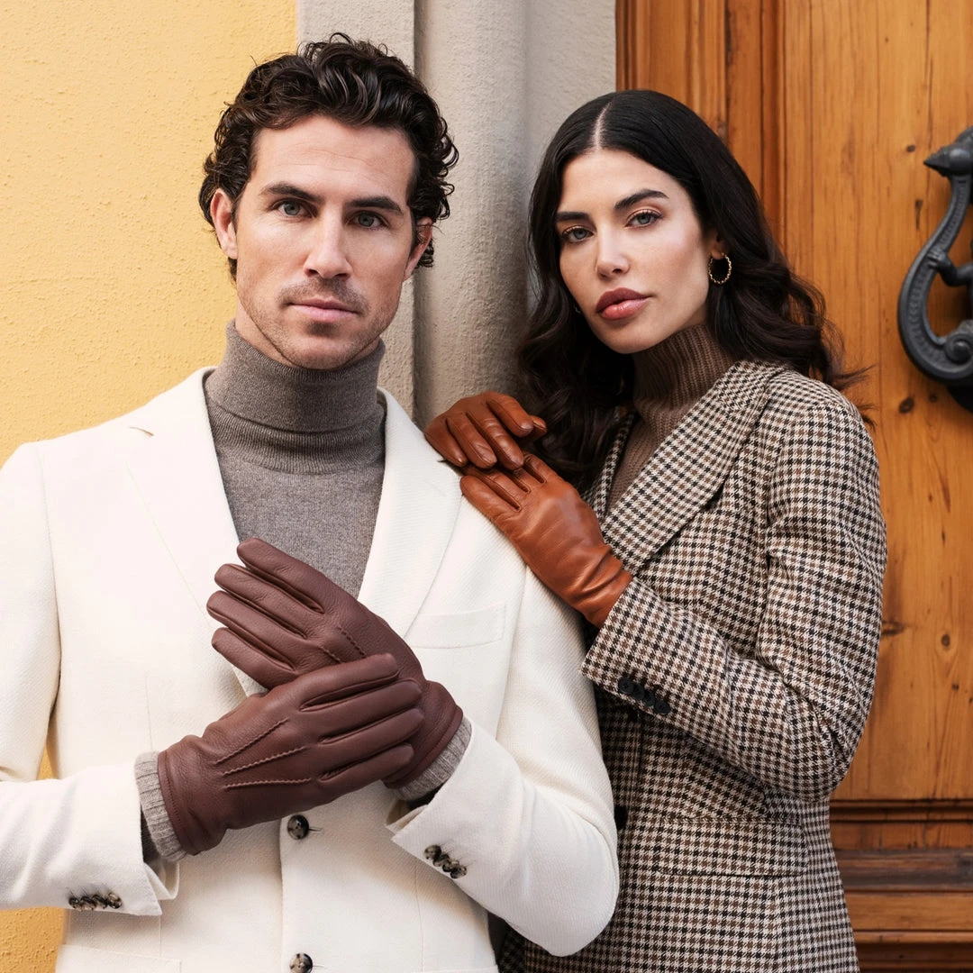 Deals ❤️ Fratelli Orsini Isabella (cognac) - Lambskin Leather Gloves With Cashmere Lining & Touchscreen ✨ 10 Fratelli Orsini Isabella (cognac) - Lambskin Leather Gloves With Cashmere Lining & Touchscreen