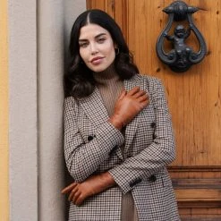 Fratelli Orsini Isabella (cognac) - Lambskin Leather Gloves With Cashmere Lining Women's Gloves