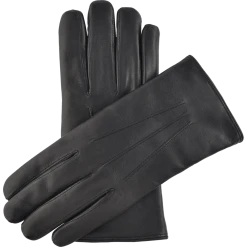 Fratelli Orsini Marco (black) - Lambskin Leather Gloves With Brown Fur Lining Men's Gloves