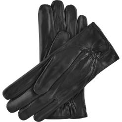 Fratelli Orsini Marco (black) - Lambskin Leather Gloves With Brown Fur Lining Men's Gloves