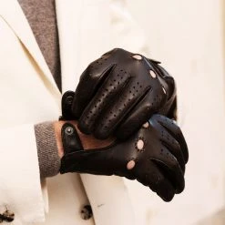 Fratelli Orsini Umberto (brown) - Lambskin Leather Driving Gloves & Touchscreen Men's Gloves